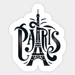 Paris Elegance Typographic Art Sticker